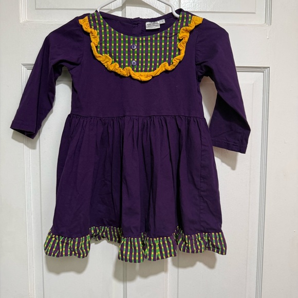 Other - Size 5 Mardi Gras Long Sleeve Ruffle Shirt Girls Louisiana Purple Green Yellow